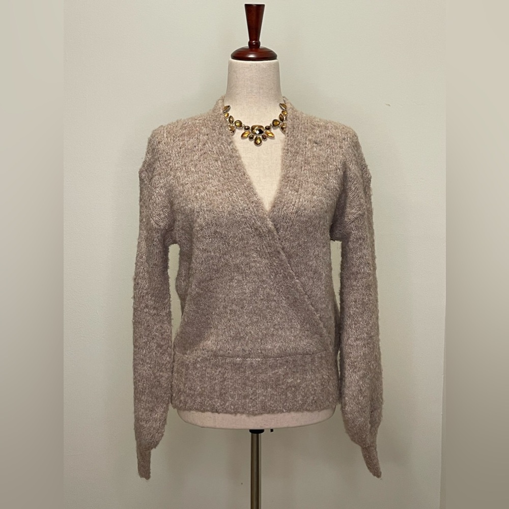 ASTR The Label Boucle Faux Wrap Sweater